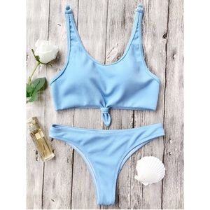 Knotted Bralette High Cut Bikini Set